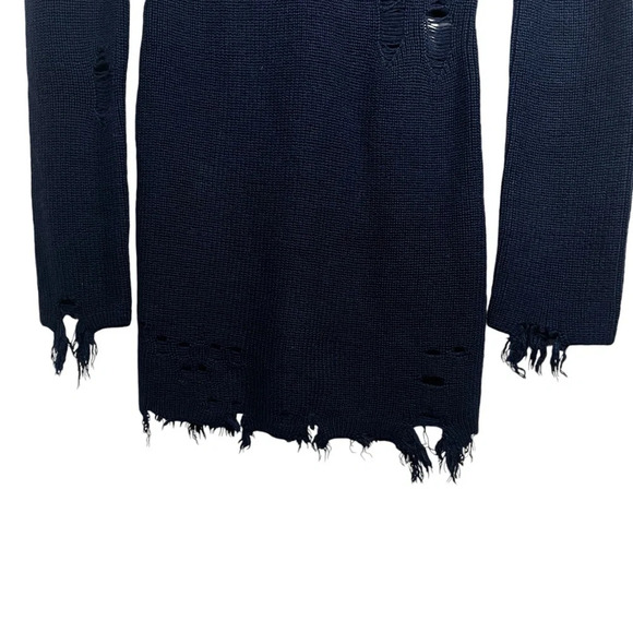 NWOT Lovers + Friends Keeney Distressed Sweater Dress in Navy Blue Size S - Picture 6 of 15